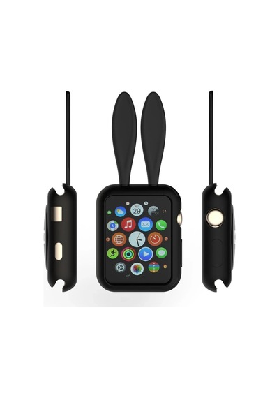 Ally Apple Watch Uyumlu   1-2-3-4 42mm Tavşan Figürü Silikon Kılıf- 5775