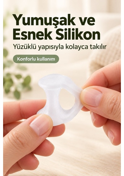 Silikon Ayak Parmak Ayırıcı Yüzük 1 Çift Şeffaf Parmak Arası Makara