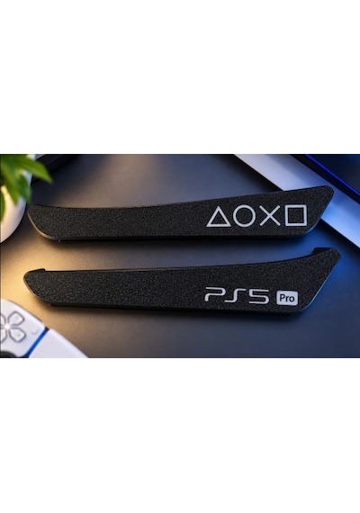 Ps5 Pro Uyumlu Yatay Stand Playstation 5 Pro Konsol Altlığı Sembollü Masaüstü Destek Standı Siyah