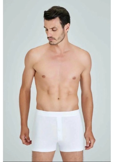 Kom Matt 2 Li Erkek Boxer Beyaz Beyaz