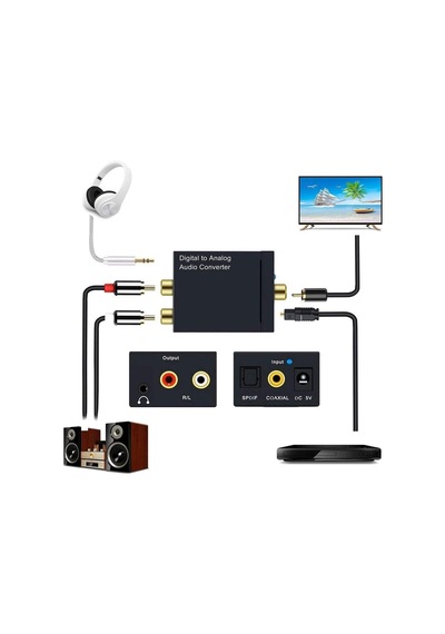 5057 Dijital To Analog Optik Ses Tos Çevirici Dönüştürücü Adaptör, 3.5mm