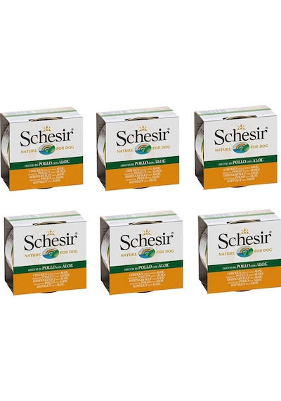 Schesir Tavuklu ve Aloe Veralı Konserve Yetişkin Köpek Maması 6 x 150 G