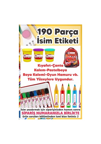 Okul Etiketi Kalem Defter Etiketi Fenerbahçe Özel Isim Yazılabilen Etiket - 190 Adet