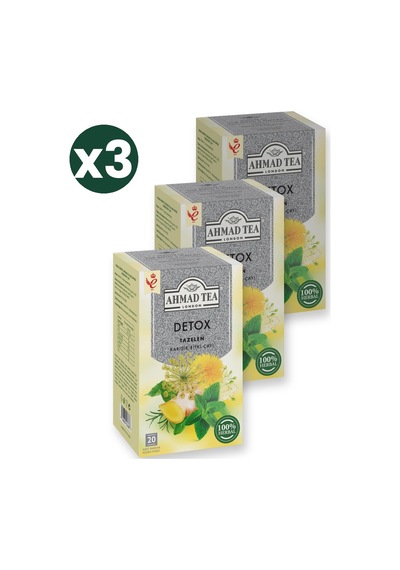 Ahmad Tea Detox Tea 20'li Paket 3'li Ekonomik Paket Toplam 60 Poşet Çay