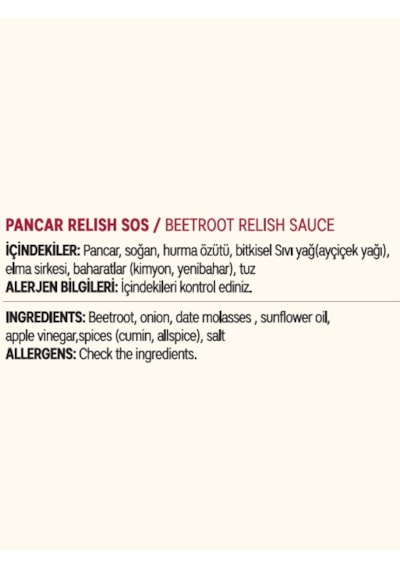 Allezz Pancar Relish Sos 210 G