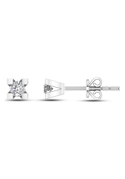 0.16 Karat Pırlanta Tektaş Küpe