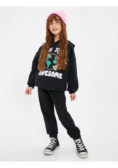 Koton Kız Çocuk Sweatshirt Siyah 4wkg10327ak 24ky59000670 Y5901 Siyah Koton Kız Çocuk Sweatshirt Siyah 4wkg10327ak 24ky59000670 Y5901 Siyah