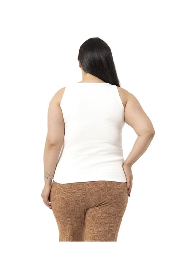 Disentis Büyük Beden Askılı Fitilli Kaşkorse Ekru Body-ekru Ekru