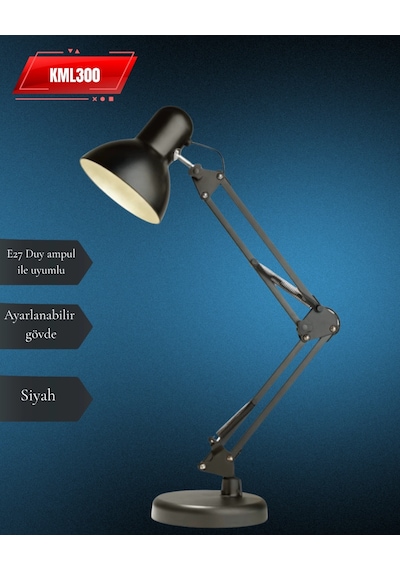 K2 Kml300 Masa Lambası Siyah E27duy