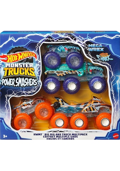 Hyj29 Hot Wheels Monster Trucks Power Smashers Çoklu Paket Çok Renkli