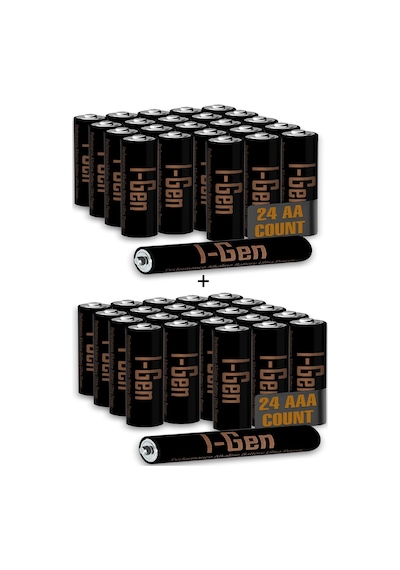 I-gen A175 48'li Paket Ultra Alkalin Pil 24 Adet Lr03 1.5v Aaa İnce Kalem Pil + 24 Adet Lr6 1.5v Aa Kalem Pil
