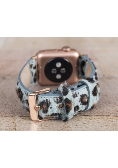 Apple Watch Uyumlu Deri Kordon 42-44-45mm Leopar Leo56n