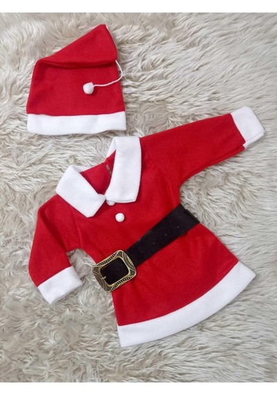Krm Bebe Noel Kız Çocuk Elbise Kırmızı