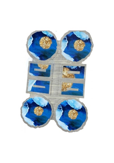 Epoksi Silikon Kalıp Tırtıklı Kenar Ayaklı Magnet Kalıp 7 Cm 4 Lü Şeffaf
