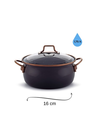Bonera Emaye Vintage Güveç 6 Parça Tencere Seti 16-20-22 Cm Gri