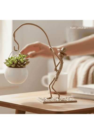 Dekoratif Metal Figür Sukulent Saksı Askılığı SPH003