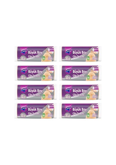 Çöp Torbası Büzgülü Vanilya Kokulu 10 Adet Büyük Boy 65 X 70 Cm X 8 Paket