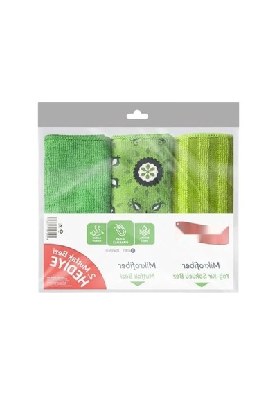Ekstra Emici 3'lü Mikrofiber Mutfak Bezi, İz Bırakmaz