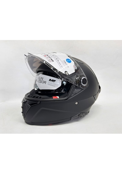 Mt Thunder 4sv R Pure Mat Siyah Şefaf Vizörlü Kask - Iç Güneş Vizörlü Sİyah
