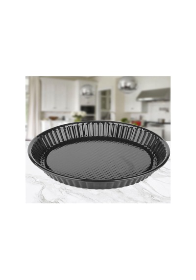 Cook-lab 30cm Zindeliklı Emaye Kaplama Tart Turta Kek Kalıbı Siyah Diğer