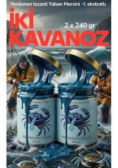 Turkuaz Crab Yengeç Karışık Atom Macun Keçiboynuzu Pekmezli Ballı Güç Ve Kuvvet 2 x 240 G