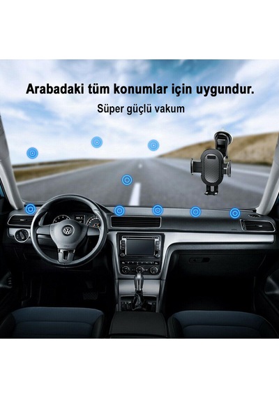 Apera Mt95 Araç İçi Telefon Tutucu 3ü1 Arada Orta Konsol - Ön Cam