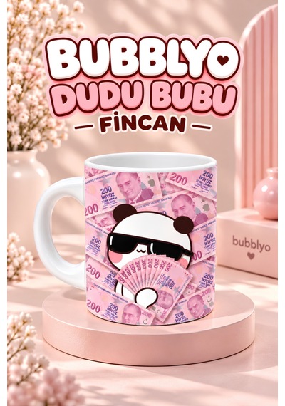 Dudu Bubu Fincan + Magnet + Bardak Altlığı Beyaz Beyaz
