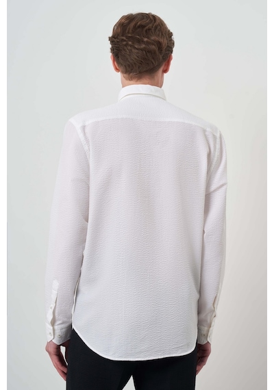 Morven Erkek Beyaz Pamuk Trend Dynamic Fit Düğmeli Yaka Gömlek 25ms004027600 Beyaz Beyaz