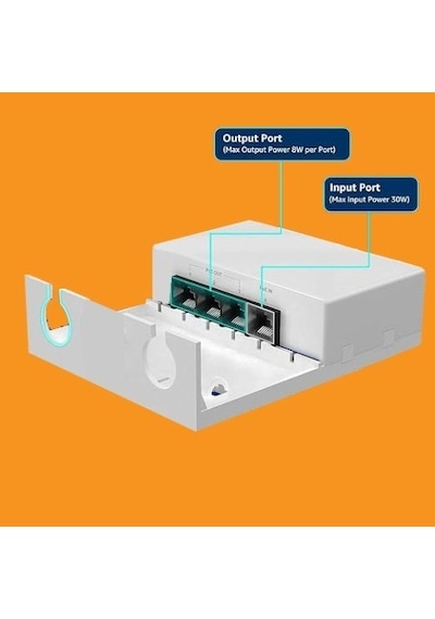 4 Port Poe Extender 1 Giriş 3 Çıkış, Ieee 802.3af/at Mini 4 Kanal Poe Tekrarlayıcı Ip66 Su Geçirmez
