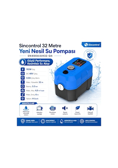Sincontrol Sn-400aıah32-q4 32 Metre Yeni Nesil Su Pompası 192w