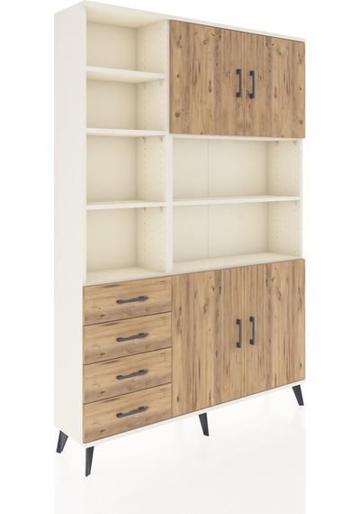 Arges Dolap 9 Raflı 4 Çekmeceli 4 Kapaklı 132x30x195 Aytaşı-ç... Aytaşı
