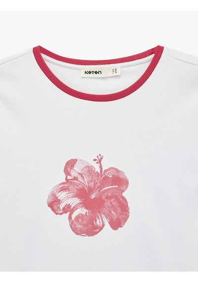 Koton Pamuklu Slim Fit Kısa Kollu Bisiklet Yaka Hibiskus Çiçeği Baskılı Tişört Beyaz 6sak50085ek Beyaz Koton Pamuklu Slim Fit Kısa Kollu Bisiklet Yaka Hibiskus Çiçeği Baskılı Tişört Beyaz 6sak50085ek Beyaz