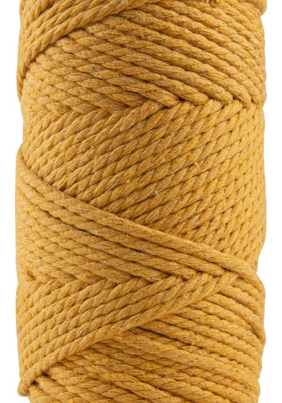 Sensy Premium 3 Büküm Makrome Ipi 3mm Üç Büküm Taranan Makrome Halat Ip 2li Set 500 Gr Hardal