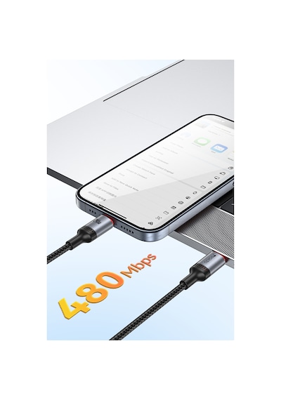 Yesido Ca185 1.2m 240w Type-c To Type-c Pd Hızlı Şarj Kablosu - Siyah 240w Type-c Kablo
