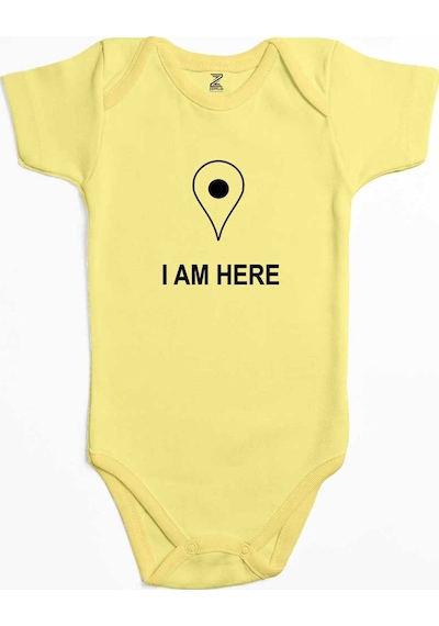 Zepplin Giyim I Am Here Ekru Bebek Body Zıbın