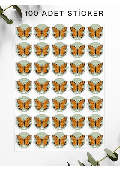 100 Adet Teşekkür Ederiz Stickers Paketleme Kargo Çıkartma Pyt077
