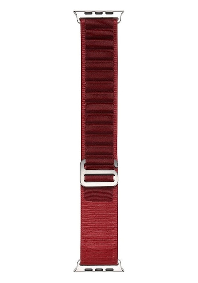 Watch Ultra 49mm Clo- Band-74 Hasır Kordon-koyu Kırmızı
