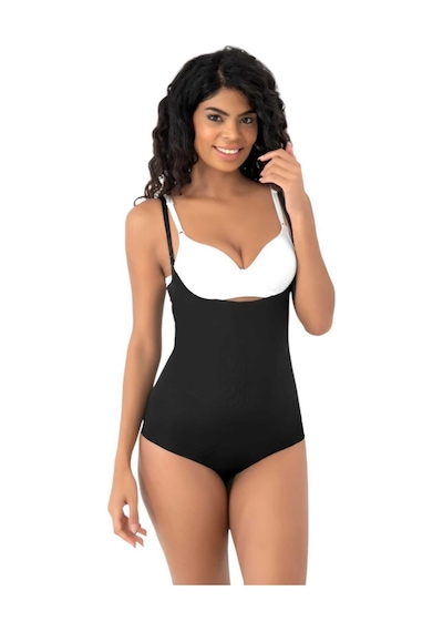 Uniquetrenders Kadın Lazer Kesim Ve Toparlayıcı Göğüs Altı Askılı Body Korse 3'lü Set Siyah