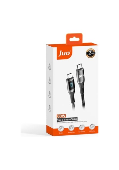 Led Ekranlı Örgülü Usb Type-c To Type-c Hızlı Şarj Ve Kablosu 2 Metre Diğer