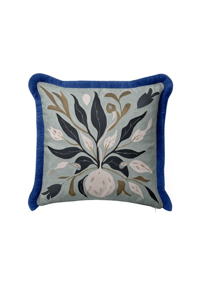 Botanik Çiçek Motifli Saçaklı Yastık Kılıfı - Boho Adaçayı Mavi Lacivert Püsküllü Kırlent Kılıfı Sessiz Atlas Opal Botanik Çiçek Motifli Saçaklı Yastık Kılıfı - Boho Adaçayı Mavi Lacivert Püsküllü Kırlent Kılıfı Sessiz Atlas Opal