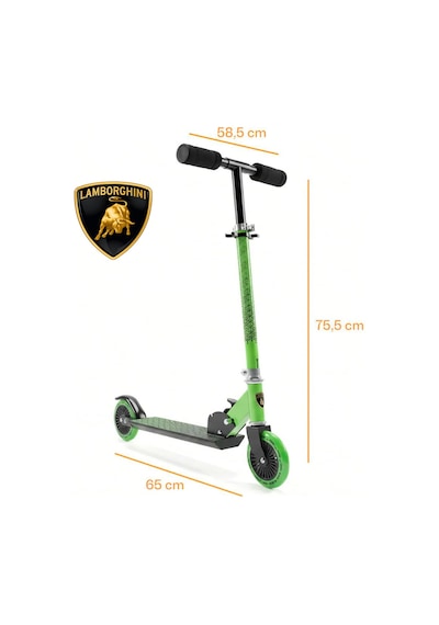 Lamborgini L6-120 Katlanabilir 2 Tekerlekli Çocuk Scooter 50kg Kapasite 3+ Yaş Yeşil