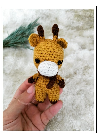 Amigurumi Minik Zürafa Anahtarlık Aksesuar Hediyelik Oyuncak
