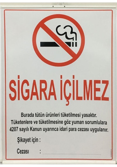 Sigara Içilmez 50x70 Cm Çıtalı