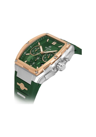 Hislon Yeşil Silikon Kordon Erkek Kol Saati Ms151t-15yr Rose Gold - Gümüş