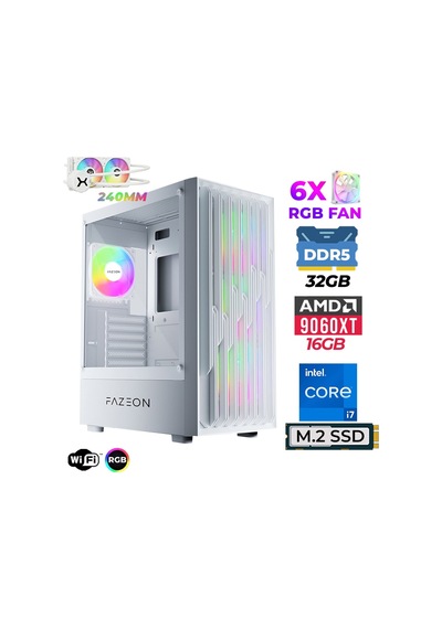 Fazeon Astra X780 i7-14700F 32 GB 1 TB M.2 NVMe SSD 16 GB RX9060XT Free Dos Masaüstü Oyuncu Bilgisayarı