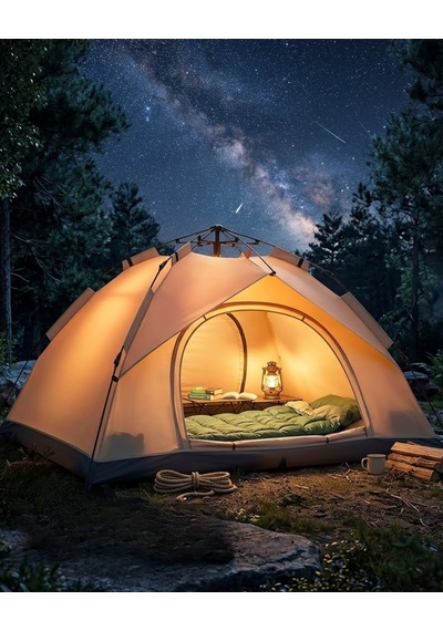 Hnrlıshp Çift Katmanlı Kamp Çadırı Otomatik Kurulum Suya Dalı Outdoor Çadır Çok Renkli