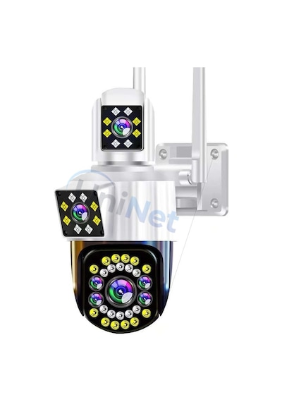 Uninet 5mp Çift Kameralı Wifi Ptz Güvenlik Kamerası 355 Döner, Lazer Flash Led, Insan Takibi Ve Gece Görüşü