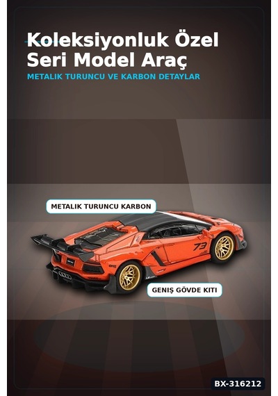 Model Araba 1/64 Lb Works Lamborghini Aventador Limited Edition Mdx Bx-316212
