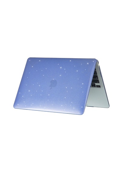 Apple MacBook Uyumlu Pro 14.2 Inç 2025 A3434 M5 Işlemçi Parlak Simli Hardcase Kapak Simli Mavi
