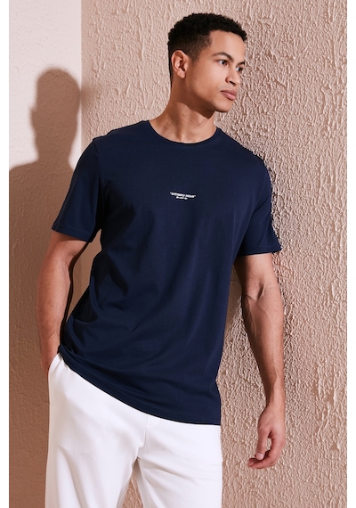 Buratti % 100 Pamuk Bisiklet Yaka Regular Fit Erkek T Shirt 5902757 Indigo